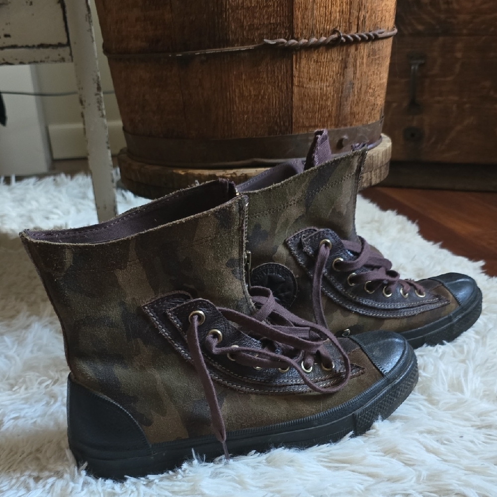 Converse Camouflage High-Tops with Black Soles